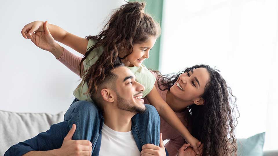man with family