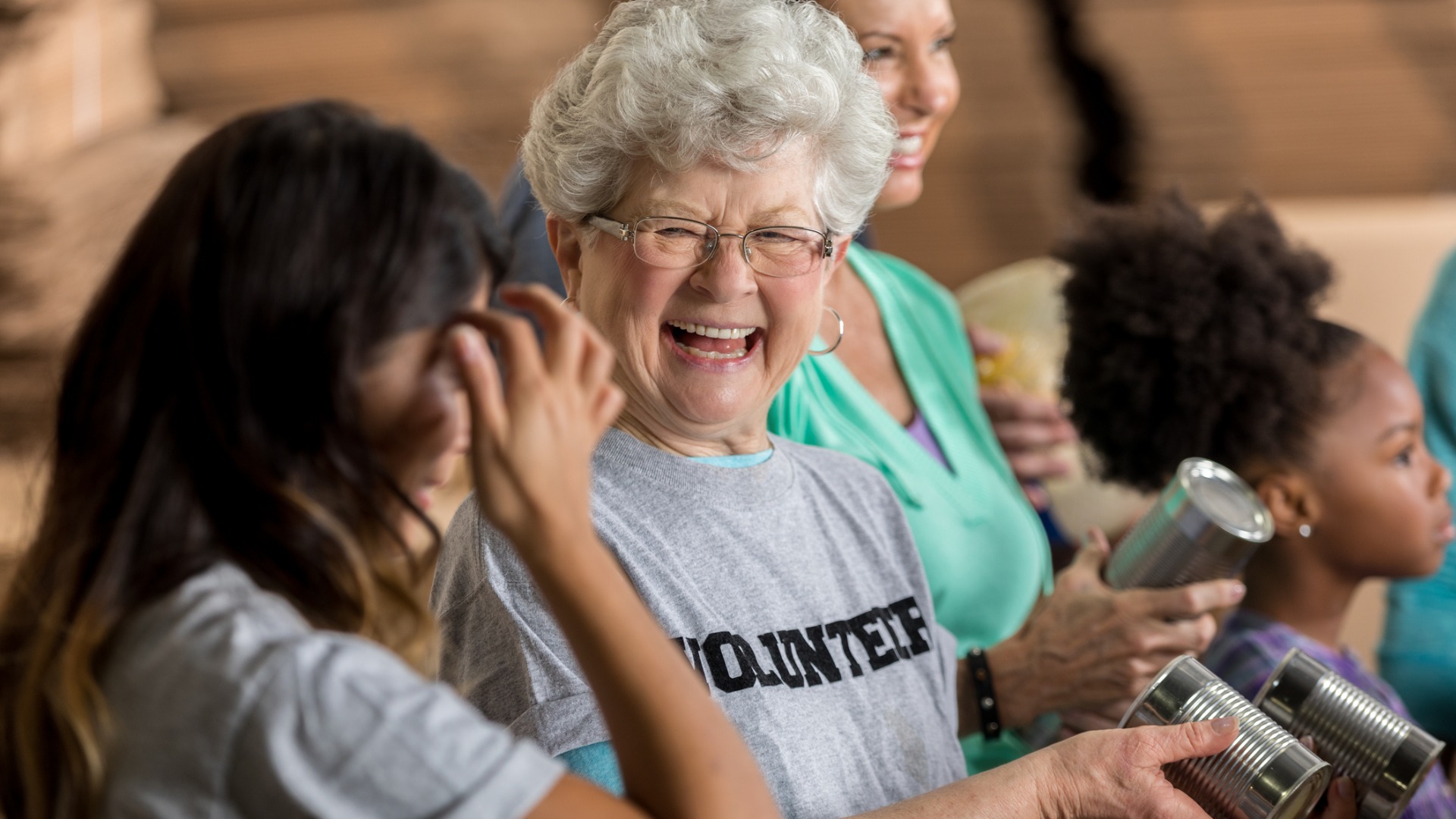active senior woman enjoys volunteering