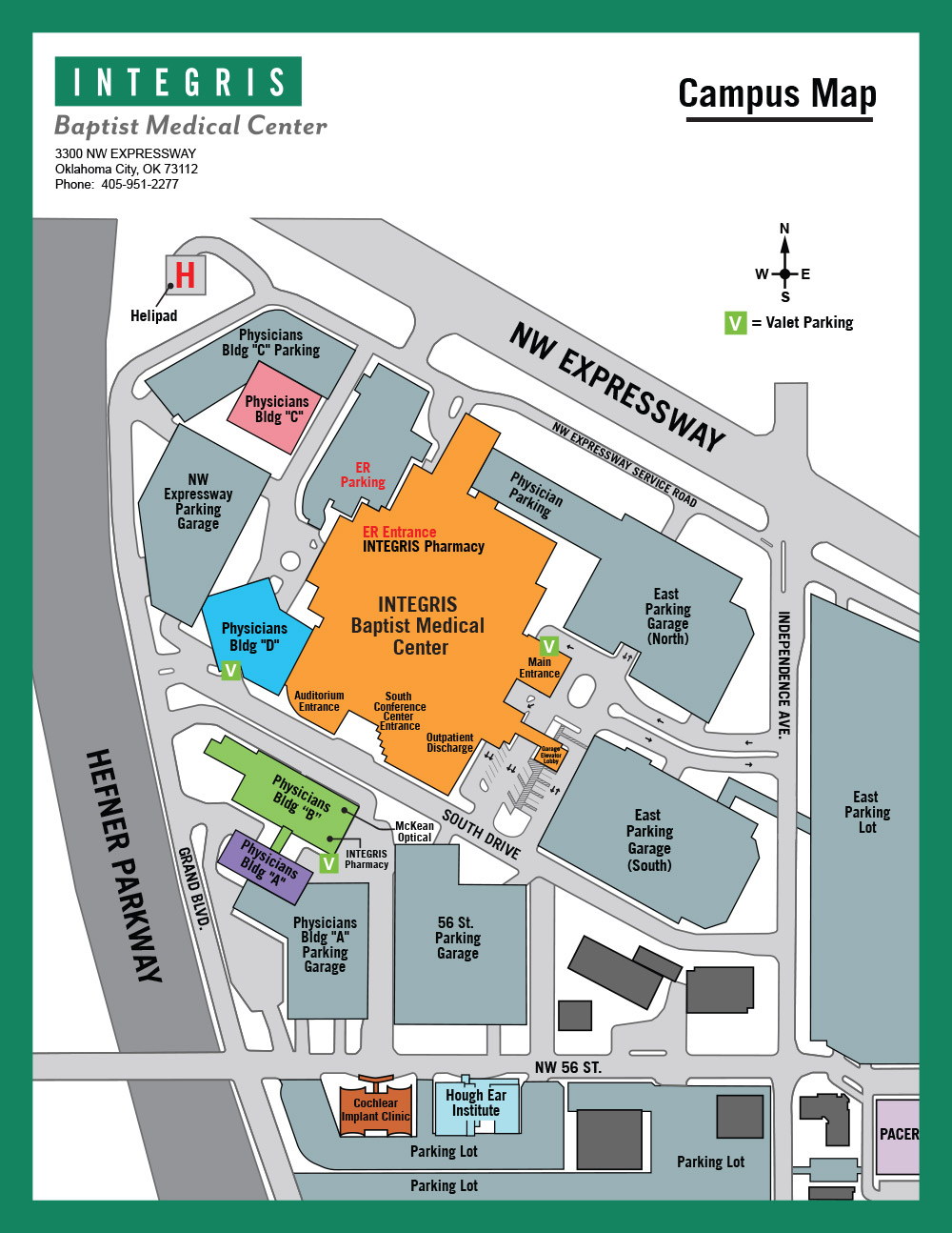 INTEGRIS Baptist Medical Center Campus Map