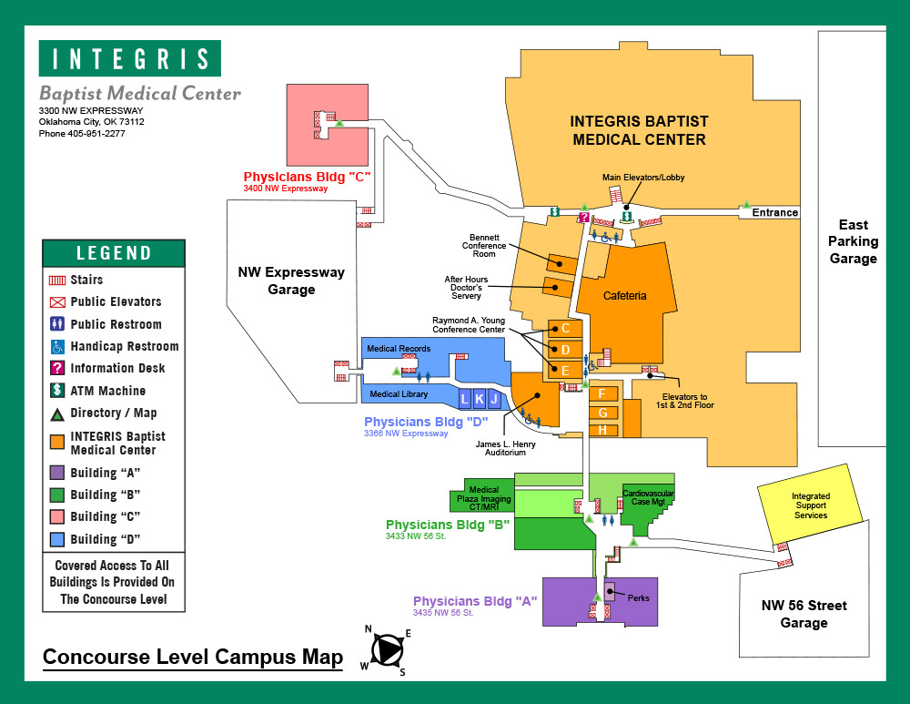 INTEGRIS Baptist Medical Center Concourse Map