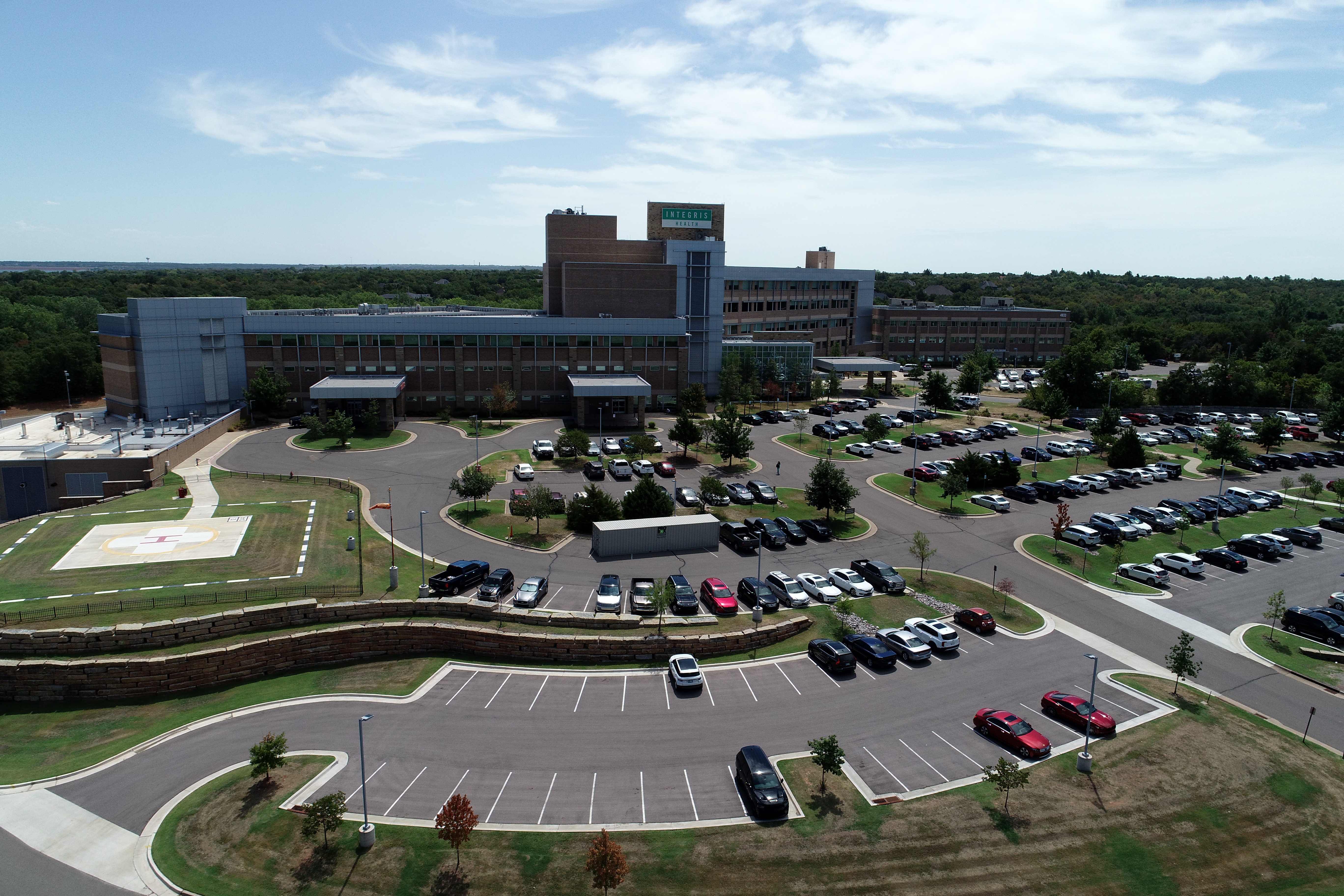 Exterior shot of IHE parking lot 