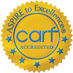 CARF Accreditation logo image for the Jim Thorpe Inpatient Rehabilitation page