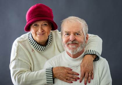 Patricia posing with her husband