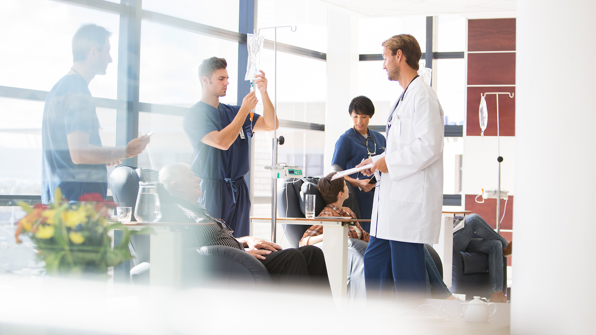 caregivers with patients
