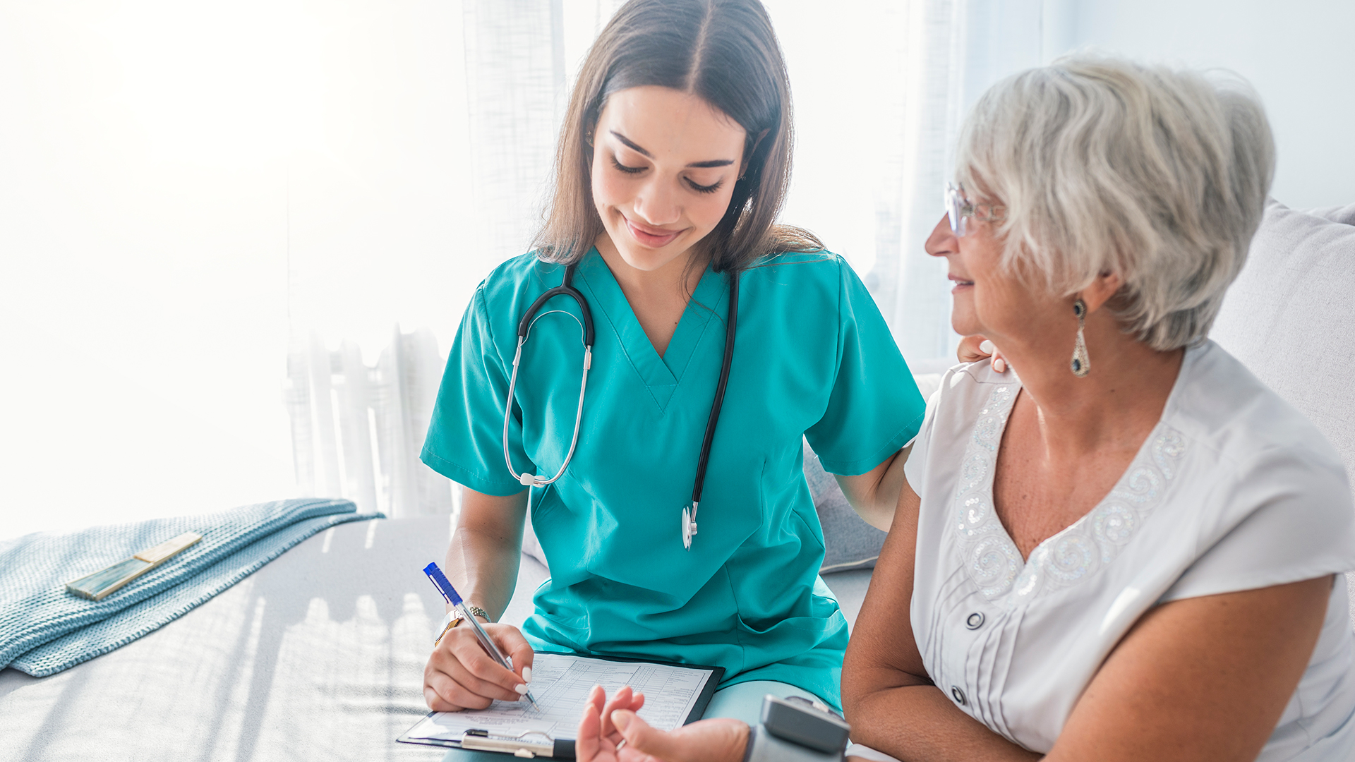 Doctor with patient