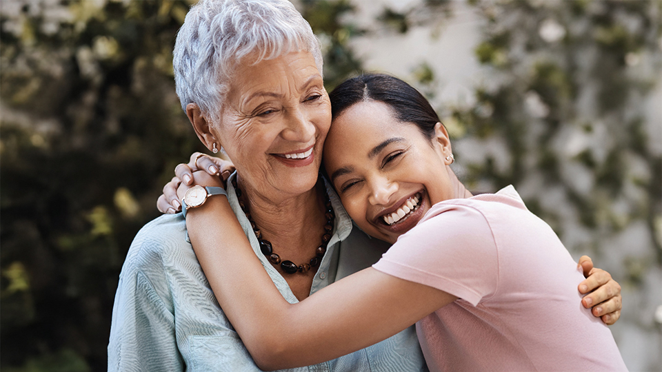 two women hugging