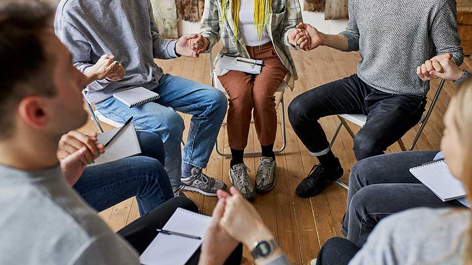 Patients in a support group setting