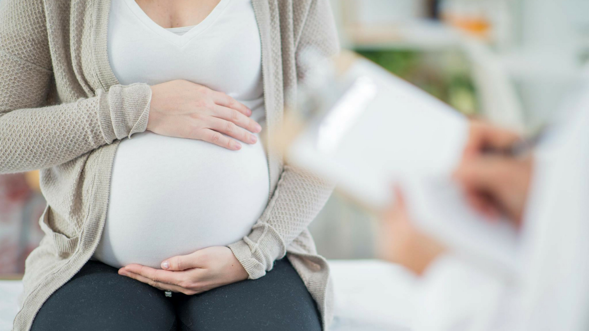expectant mother at doctor's office