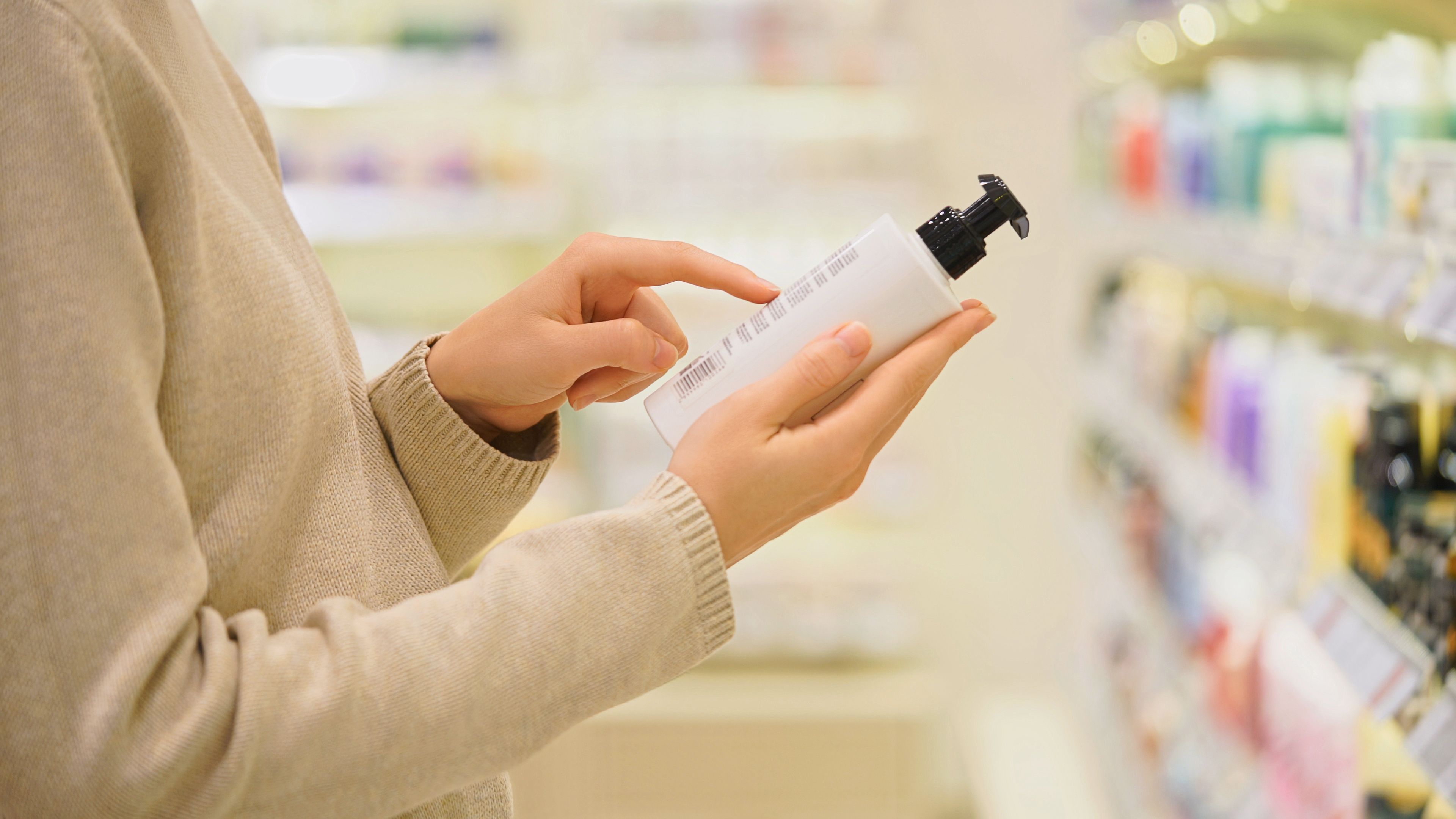 a woman shopping for skincare products