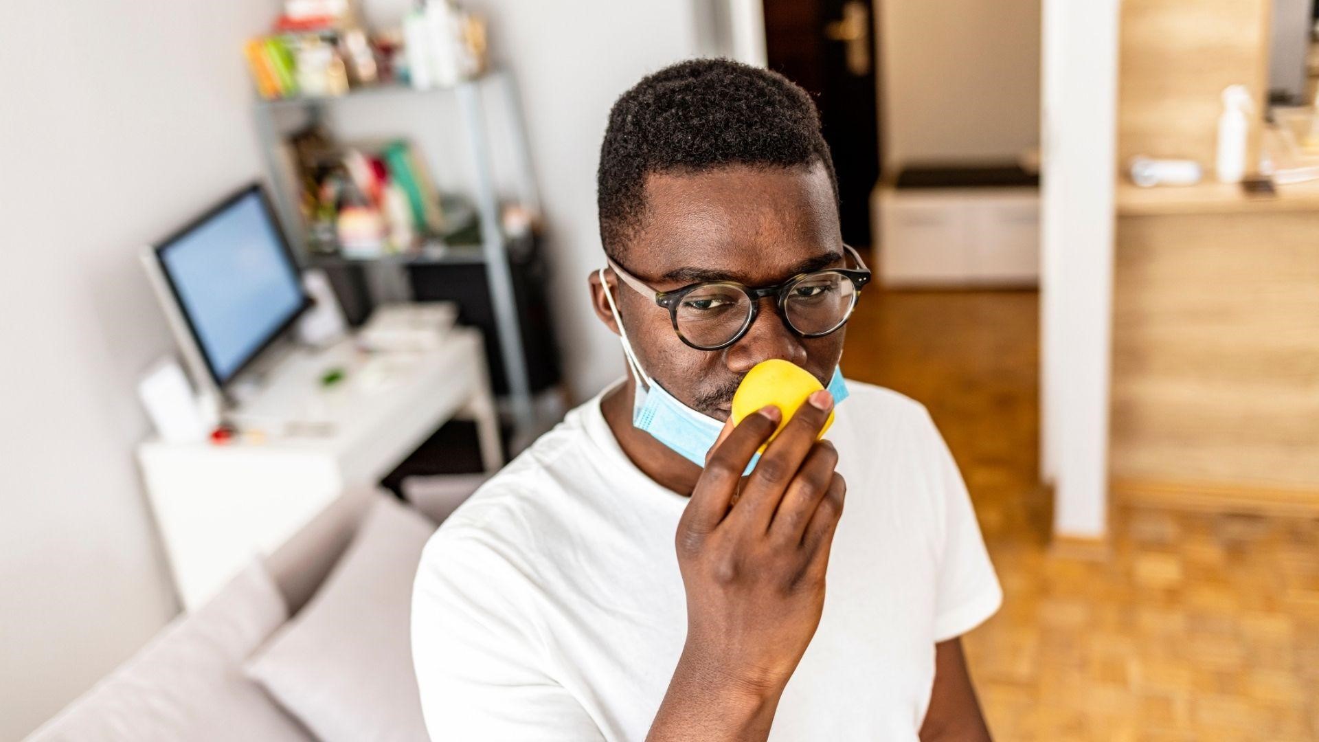 Man Sniffing Lemon
