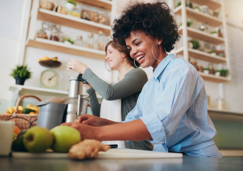 Two Women Making Juice