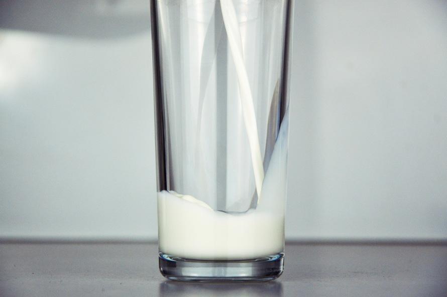 A glass of milk