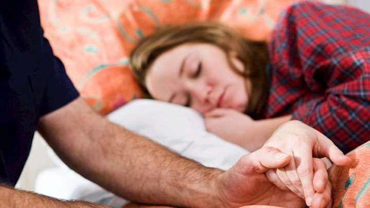 woman with flu